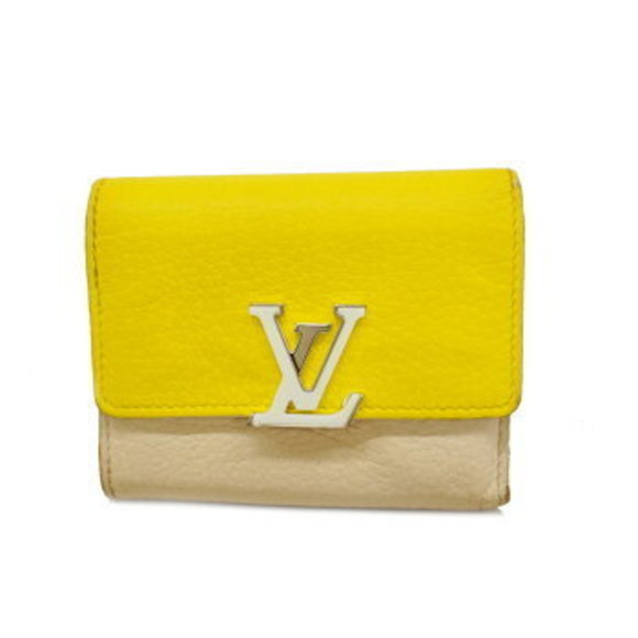 Louis Vuitton Tri Wallet Portefeuille Capucines Yellow Beige - Picture 1 of 9
